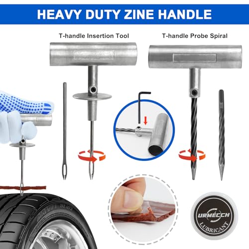 Image of 4PCS Lifting Jack Pads with Tire Repair Kit & Digital Tire Inflator Pump Air Compressor - Rubber Floor Jack Pucks Adapter Compatible with Ford Mustang Mach-E, Heavy Duty Car Tire Puncture Repair Tool