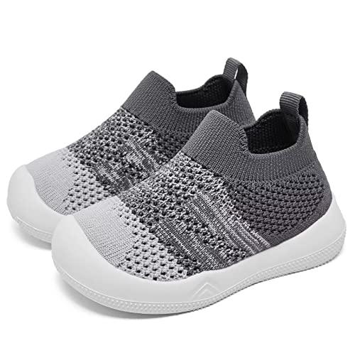 Image of Eashi Baby Boy Girl Non-Skid Indoor Infant Walking Shoes Breathable Warm Elastic Sock Shoes with Memory Sole Protect Toes Outdoor Sneakers