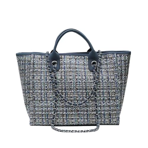 Sac de plage en toile blue plaid pour vos sorties estivales et voyages