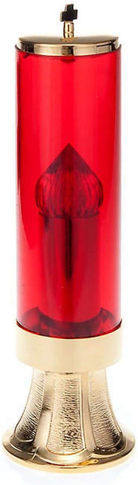 Blessed Sacrament Candle in Golden Brass, with Battery