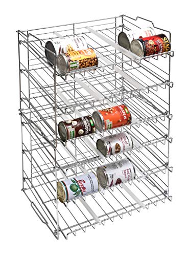 Amtido 3 Tier Stackable Can Rack Holder - Kitchen Organiser for Canned Goods - Chrome Finish - Image 4