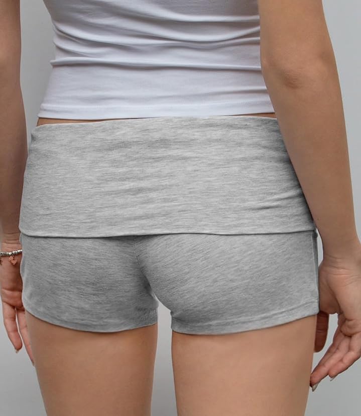 Image of Women Low Waist Lounge Shorts Fold Over Skinny Pajamas Shorts Summer Casual Pj Bottom Sleep Shorts