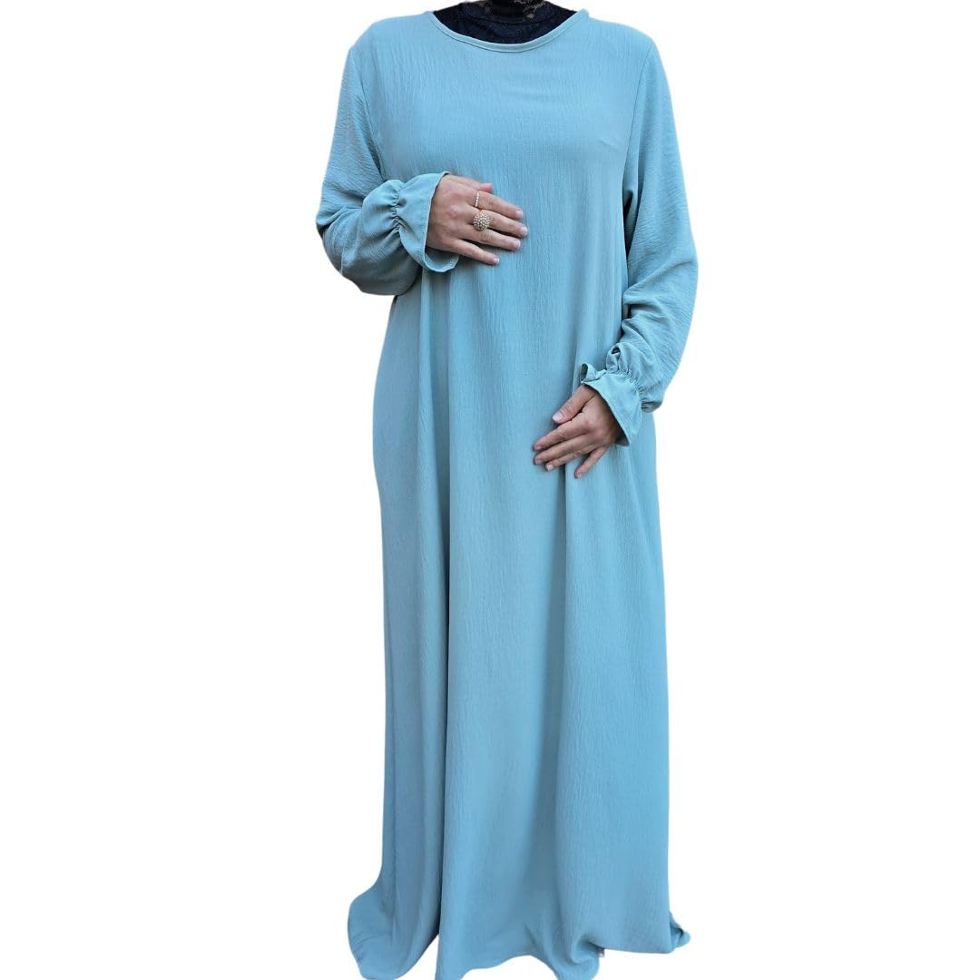 Yaqeen Jazz Abaya side pockets Muslimah Maxi dress Islamic Prayer Dress Ideal Casual/Mosque/Madrassa/Ramadan/Eid/Hajj/Umrah (Mint)