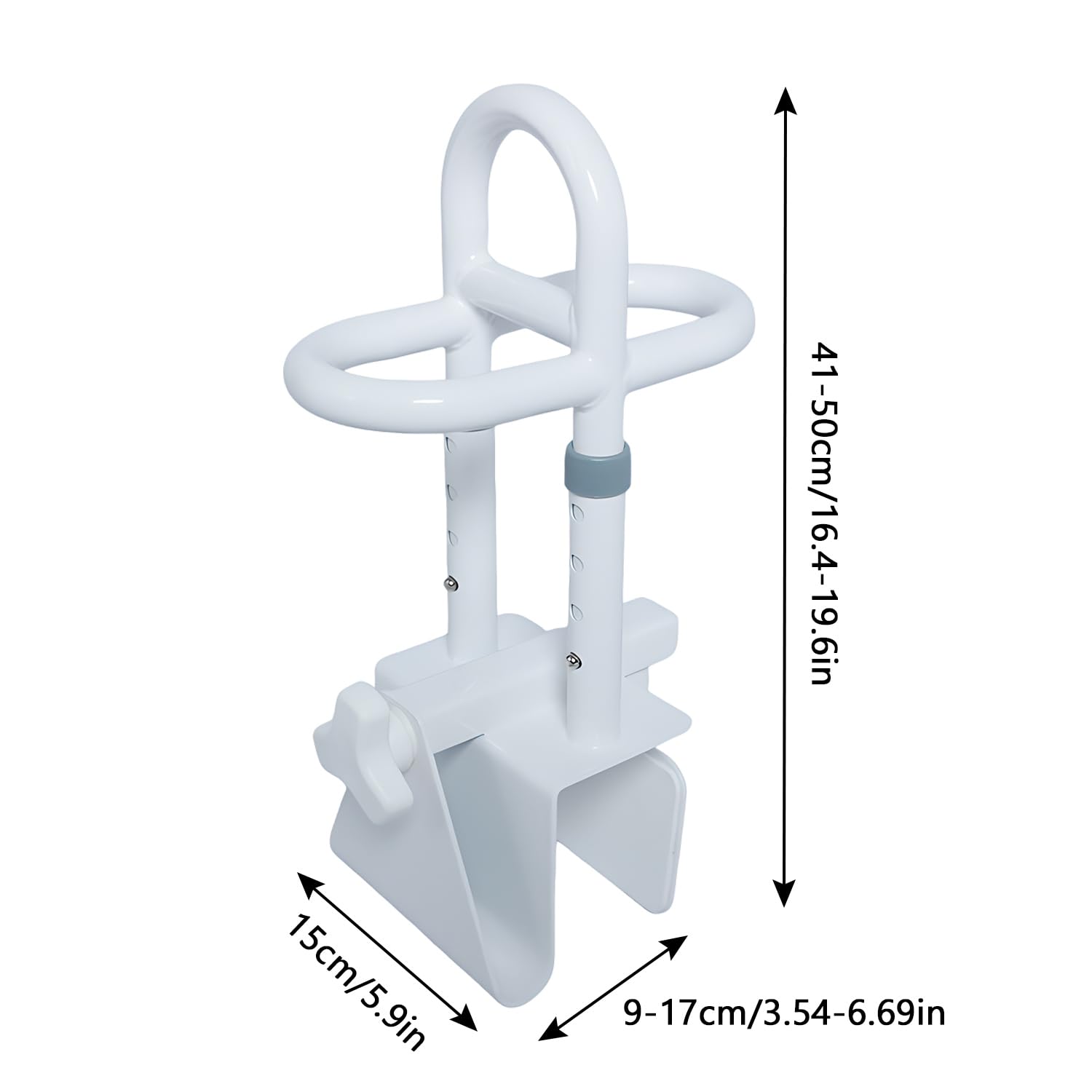 Maniglione Vasca da Bagno Anziani, Maniglia Accesso Vasca Regolabile, Acciaio Inossidabile Maniglia per Bordo Vasca con Imbottitura in Gomma, Senza Foratura, Larghezza 8-17cm, Portata Fino a 136kg