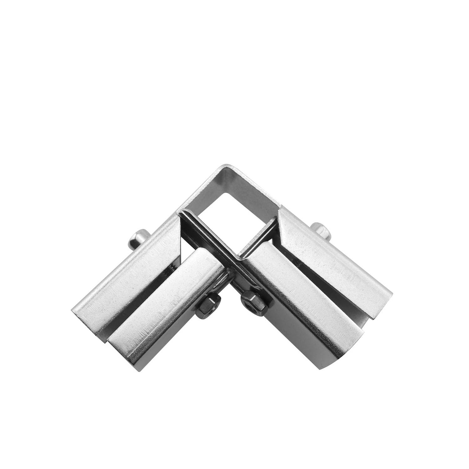 JCBIZ 25MM Square Tube Fittings Shelving Accessories Stainless Steel Clamp Tubing L Shaped Chain Link Fence Clamps For Connecting Clothes Racks Handrails and Fence Fasteners