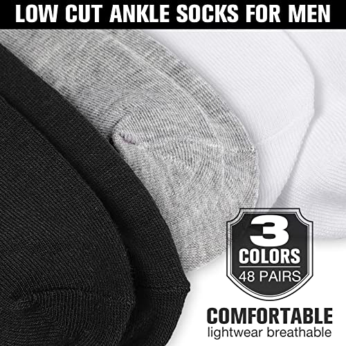 Geyoga 48 Pairs Men Cushion Ankle Socks, Comfortable Breathable Low Cut Casual Socks for Sports4