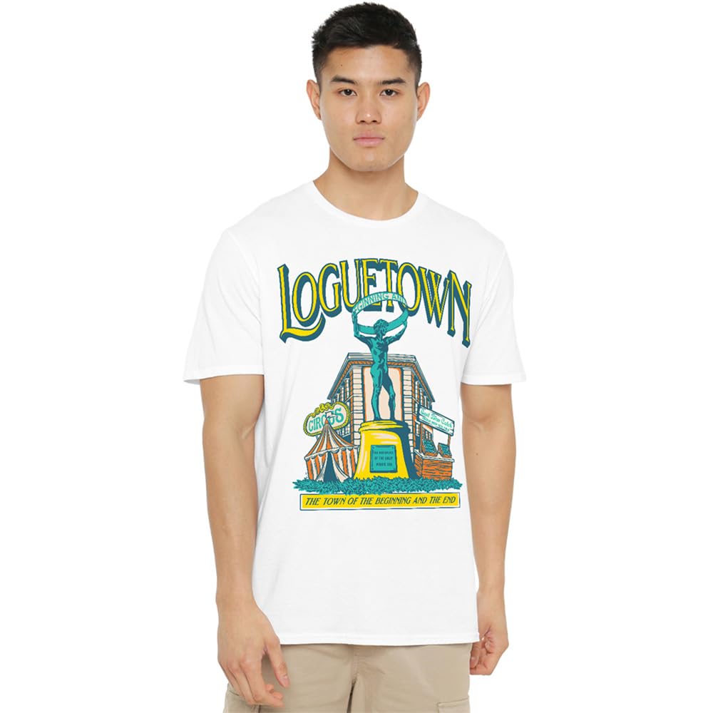 One Piece Loguetown Market Unisex T-Shirt, White, Medium