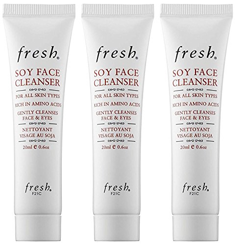 Fresh Soy Face Cleanser For All Skin Types .6 Ounce Mini Travel Size Lot Of 3