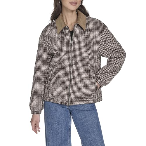 Levi's Women's Diamond Quilted Jacket with Corduroy Collar