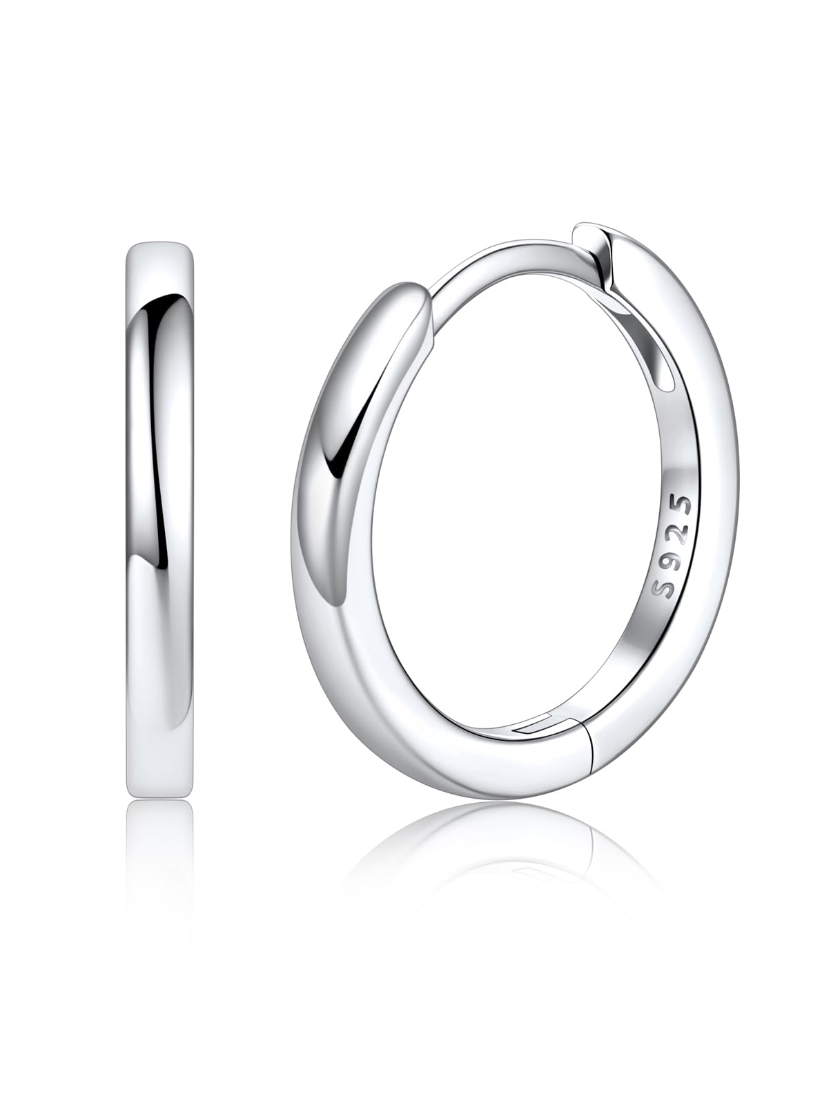 Silvora 925 Sterling Silver Huggie Hoop Earrings