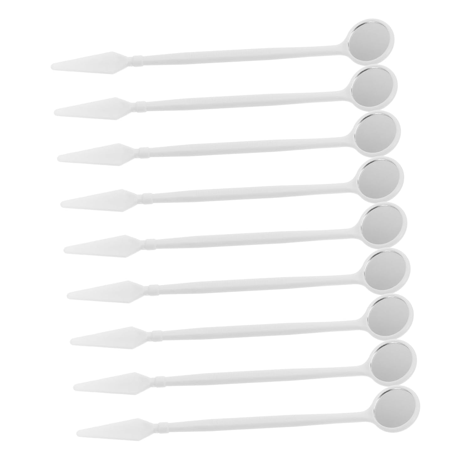 100pcs Disposable Dental Mirror Magnifying Lash Tooth Shaped Oral Inspection Tool