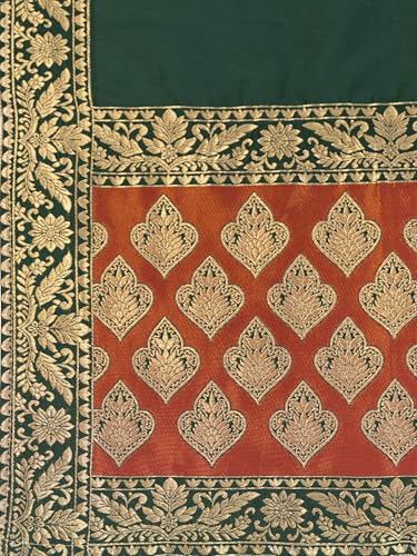 Image of PURVAJA Women's Kanjiwaram Semi-Stitched Lehenga choli