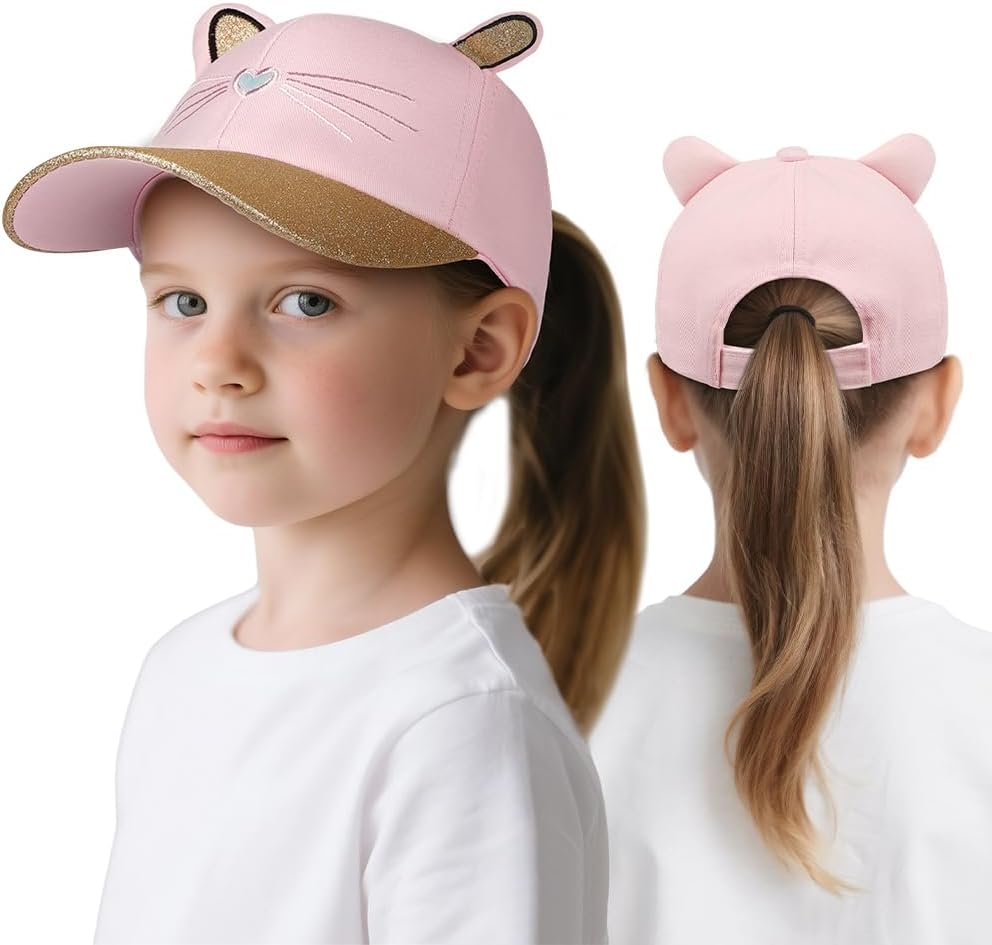 Dziecięca czapka bejsbolowa, koński ogon, czapka bejsbolowa dla dziewcząt, 52-54 cm, regulowana czapka z daszkiem, czapka z daszkiem, ochrona przed promieniowaniem UV, letnia czapka golfowa