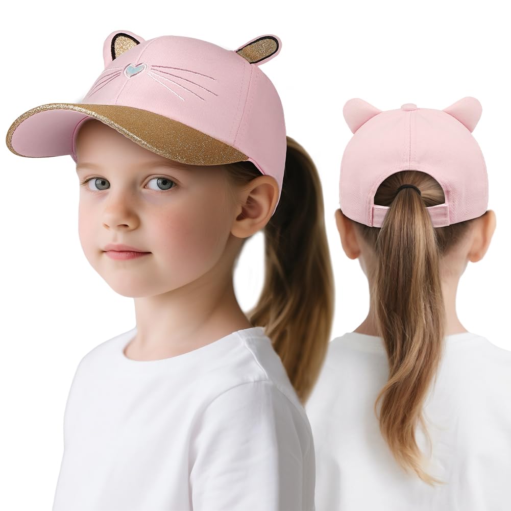 Dziecięca czapka bejsbolowa, koński ogon, czapka bejsbolowa dla dziewcząt, 52-54 cm, regulowana czapka z daszkiem, czapka z daszkiem, ochrona przed promieniowaniem UV, letnia czapka golfowa