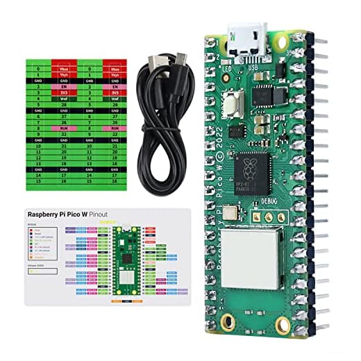 Freenove Raspberry Pi Pico W Board Pre-Soldered Header, Dual-core Arm Cortex-M0+ Microcontroller, Development Board, Python C Java Code, Tutorial Example Projects