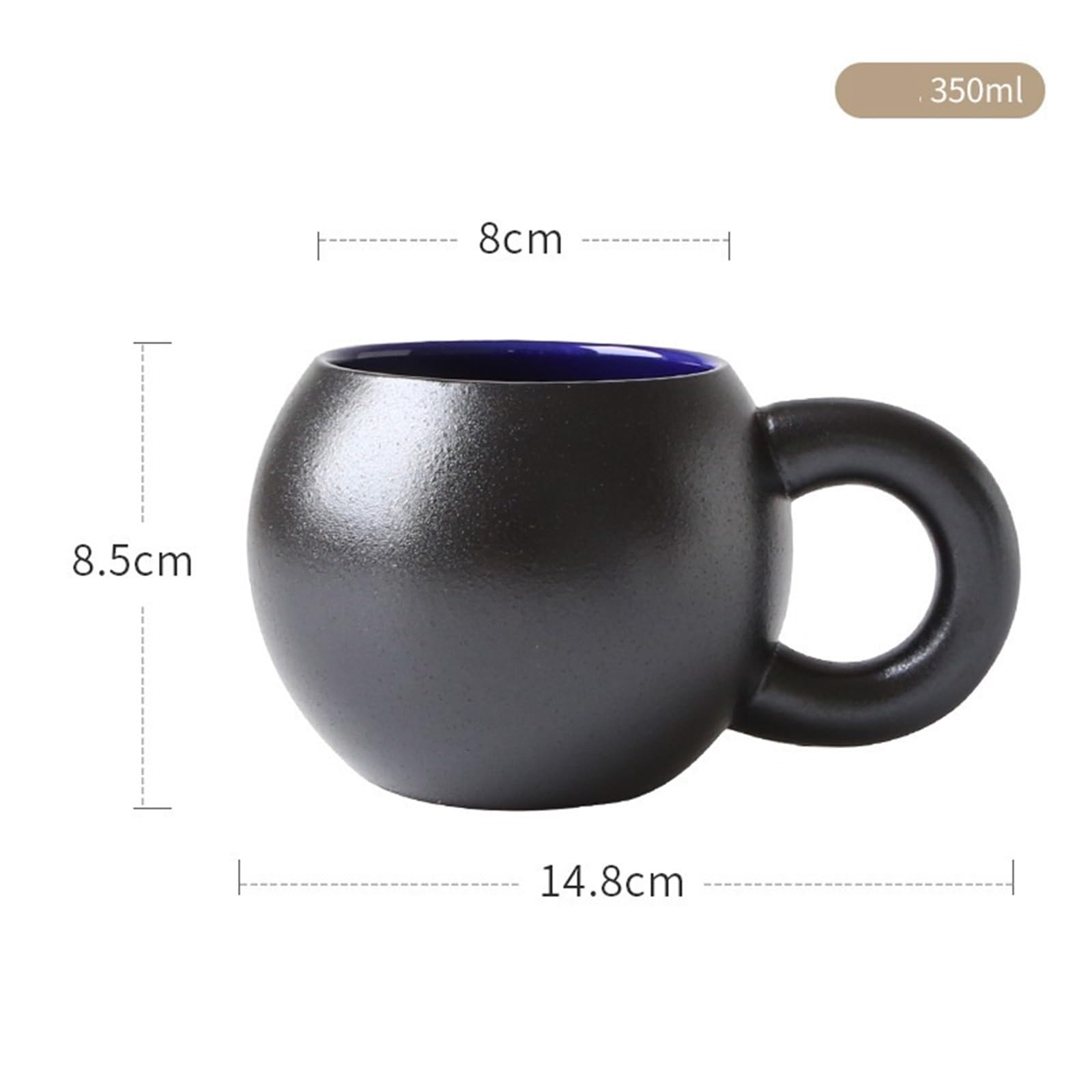 Taza de café Taza Chubby, linda taza de cerámica con asa, café mate esmerilada Tazas(Blanco)