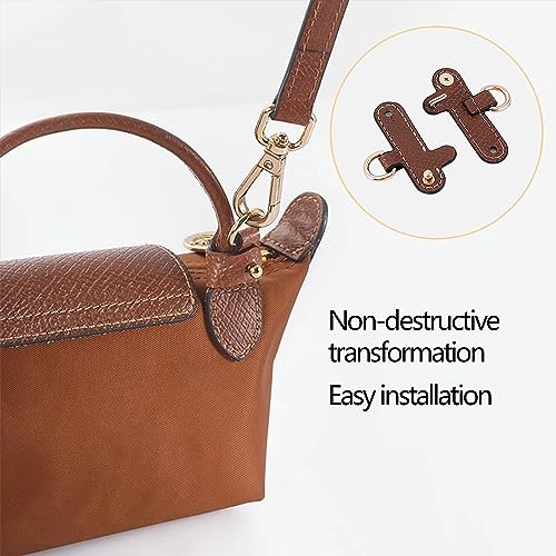Image of Chispee Leather Bag Shoulder Strap, Purse Straps Replacement Crossbody Adjustable Conversion Kit for Longchamp Mini Bag