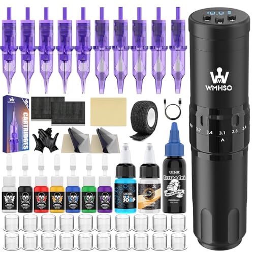 Beginner Tattoo Practice Kit - Wireless Pen with Long 5-6Hr Battery, Complete All-in-One Starter Set for Learning at Home