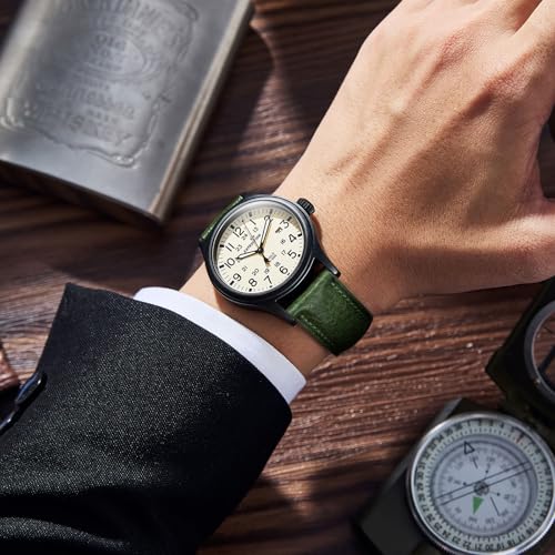 Image of Getalia Italian leather Watch Band Tuscany Natural Vegetable-Tanned Full Grain Genuine Leather,18mm 19mm 20mm 21mm 22mm Quick Release Replacement Watch Straps for Men and Women Thick and Soft