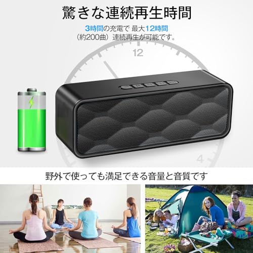 Bluetooth スピーカー ブルートゥーススピーカー ワイヤレススピーカー TWS対応 ポータブル モバイル Bluetooth5.3 /TFカード/AUX対応/マイク内蔵 Type-C充電 ハンズフリー通話