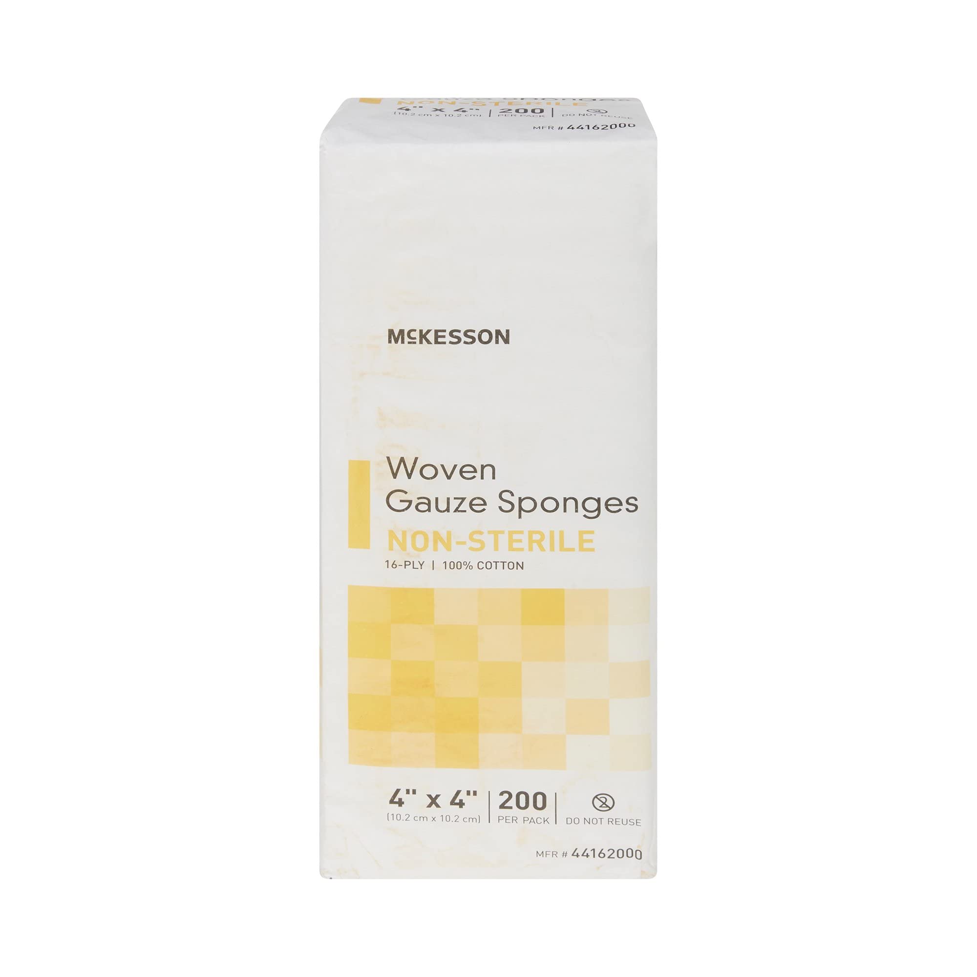 McKesson Esponjas de gasa tejida, 16 capas no estériles, 100% algodón, 4 x 4 pulgadas, 200 por paquete, 1 paquete