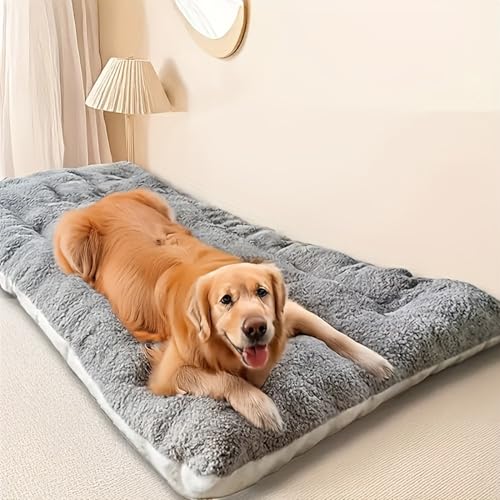 Jyswx Cuccia per cani extra grande, lavabile, calmante, con fondo antiscivolo, morbido, comodo cuscino per cani di taglia grande, grigio, 60 x 40 x 5 cm