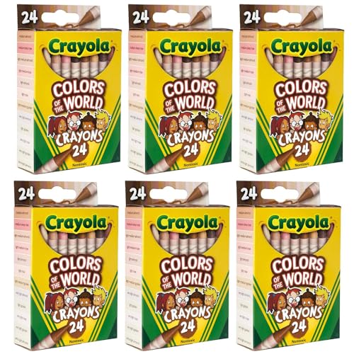 Image of Crayola Bulk Crayon Set, Colors of The World, Multicultural Crayons, School Supplies, 6 Sets of 24 Colors (Pack of 8)