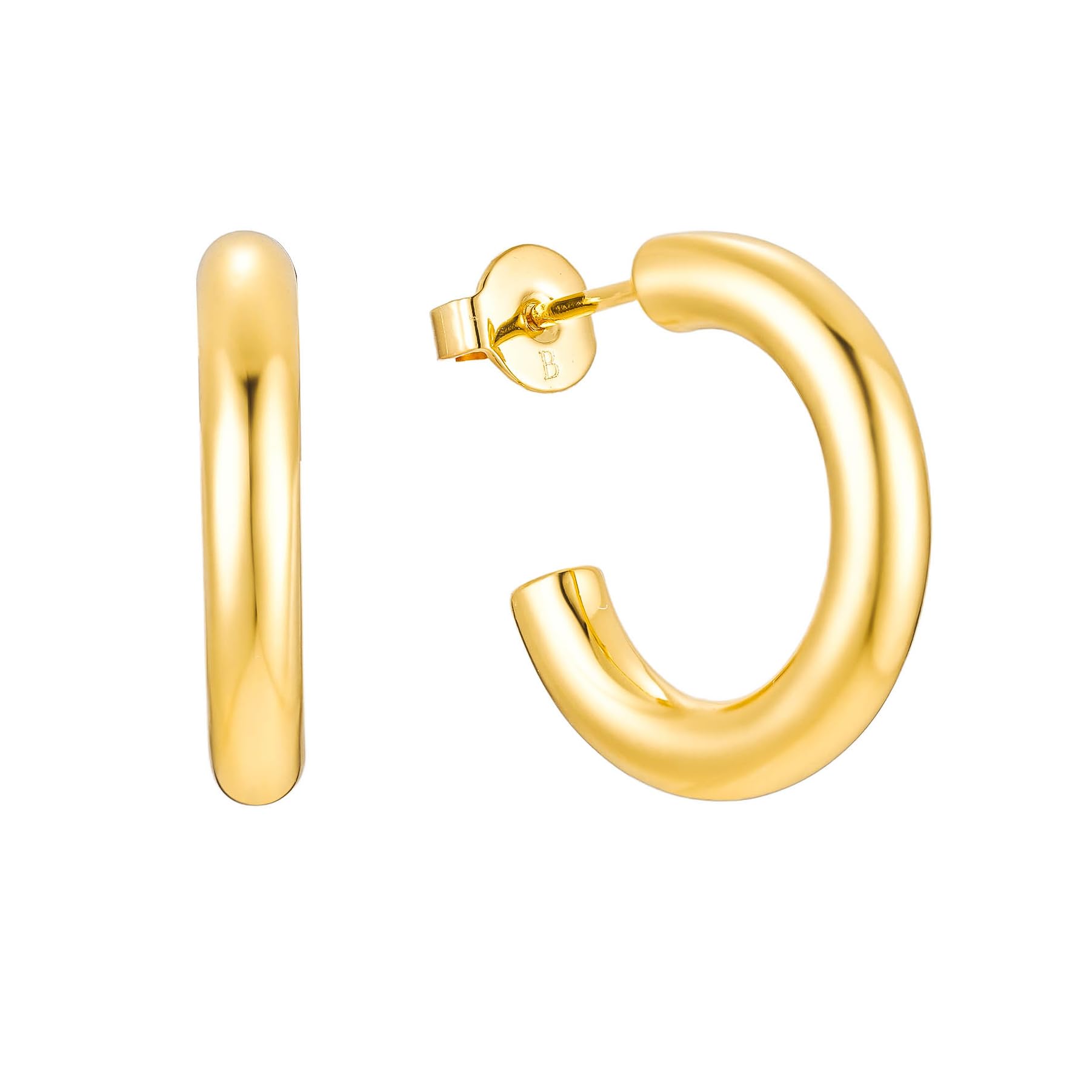 Brandlinger ® Statement Ohrringe. Chunky Creolen gold. Schmuck Damen vergoldet mit 18 Karat (Silber und Gold) für Frauen und Mädchen.