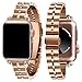 VIQIV Bracelet Band Compatible with Apple Watch 45mm 44mm 42mm 41mm 40mm 38mm SE Series 7/6/5/4/3/2/1 for Women Mens, Metal Bling Dressy Slim Stainless Steel Wristbands Strap for iWatch Bands