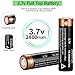 YOWERTTE 2 Pack 18650 Rechargeable Battery 3.7 Volt (Falt Type) Rechargeable Batteries for Torches, Headlamps, RC Cars, Outdoor Garden Lights, Toys and More