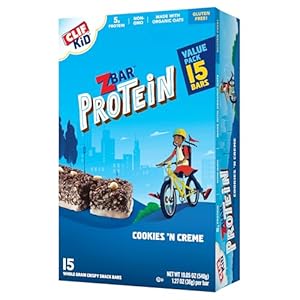 Zbar Protein – Cookies ‘n Creme – Crispy Snack Bars – Made with Organic Oats – Non-GMO – 5g Protein – Gluten Free Protein Bars (15 Pack)