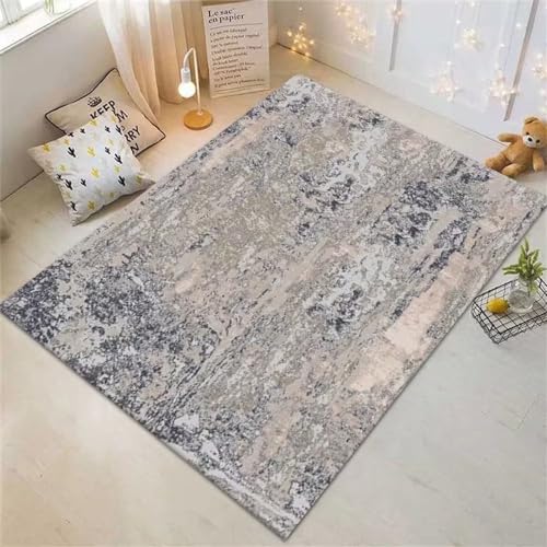 Tapis de salon gris rectangle 120x170 protège votre sol des rayures de chaises - 2