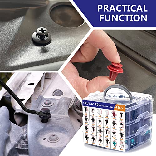 Image of 845PCS Car Retainer Bumper Clips Automotive Push Pins Body Clips Plastic Door Trim Clamp Assortment for Honda Ford Toyota GM Chrysler BMW Benz Nissan Subaru
