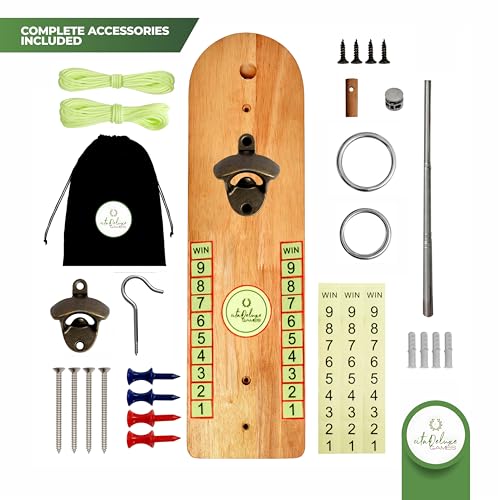 Wall Mount Ring Swing Game - Hook and Ring Game - Play Outdoors or Indoors with Telescopic Pole