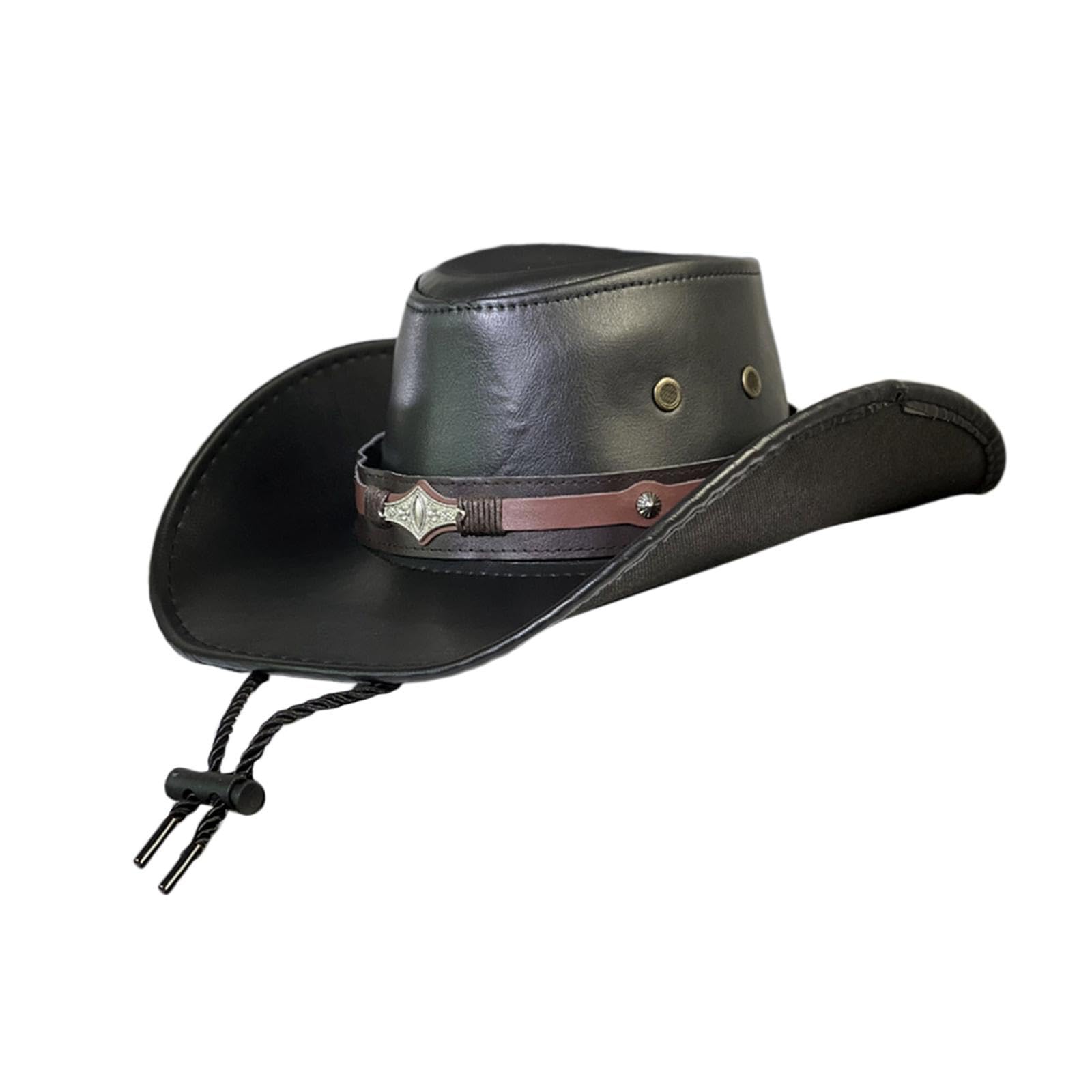 Western Cowboy Hat for Adults Sun Hat Casual Gentleman Jazz Hats Cowgirl Hat Black-image-36