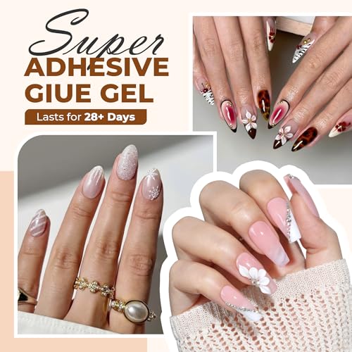 Image of UNA GELLA Super Strong Nail Glue 2Pcs*10ml Semi Solid | Nail Glue for Press Ons No Lamp Needed 10s Quick Drying Solid Nail Glue Gel for Acrylic Fake Nails Extensions Long Lasting