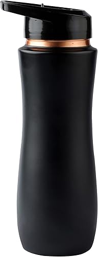 Miniatura 8 de Perilla Home Botella de cobre 100% puro para beber, con sorbo y tapa, 25.37 onzas, botella de agua ayurvédica multiusos para gimnasio, viajes,