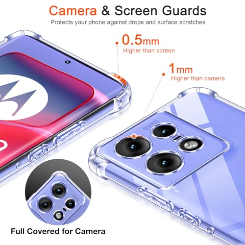 Image of Bumper Back Cover Case Transparent for Motorola Moto Edge 50 Pro 5G|Four Corners Protection|Camera Protection Back Cover Case for Motorola Moto Edge 50 Pro 5G -Transparent