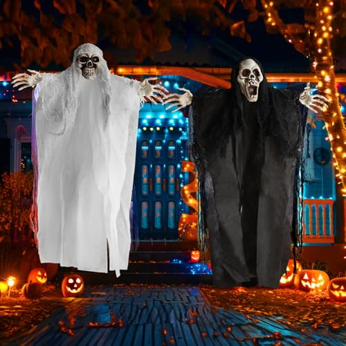 Wekuw Halloween Fantasma Appeso, 2 Pezzi Decorazione Fantasma Scheletro Decorazione spaventosa per Halloween Halloween Decorazioni Esterno Halloween Fantasmi Appeso per Esterno Giardino Wekuw Halloween Fantasma Appeso, 2 Pezzi Decorazione Fantasma Scheletro Decorazione spaventosa per Halloween Halloween Decorazioni Esterno Halloween Fantasmi Appeso per Esterno Giardino
