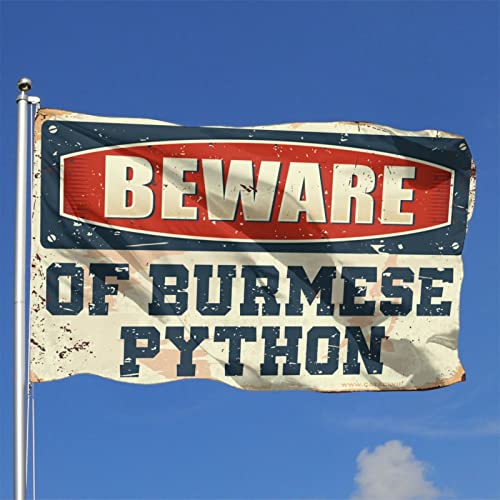 Drapeau mural Beware of Birmane grand format pour décorer un salon