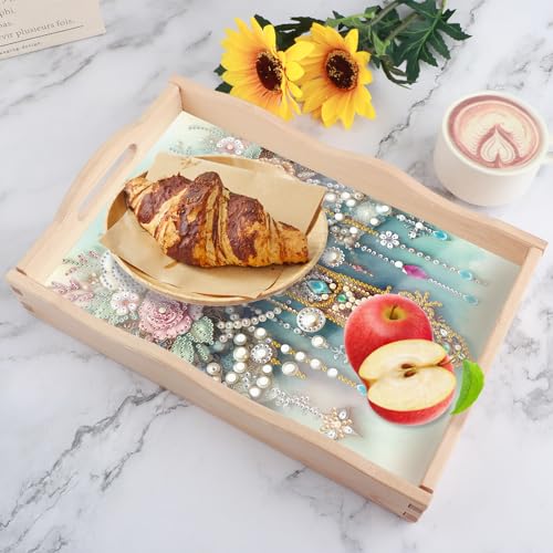 Image of AiYuanzsh DIY Cross Diamond Art Tray Organizer for Adults | Handmade Wooden, Mosaic Serving Tray Kit, Diamond Painting Trays with Lids, Living Room Home Organizer