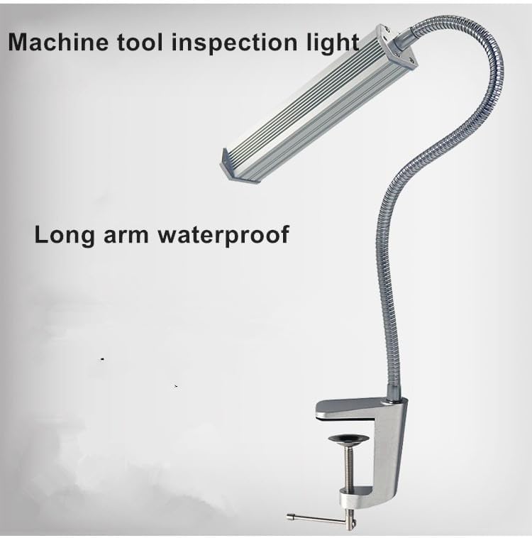 Waterproof Industrial CNC Milling/Sewing Machine Working Lamp 500mm Flexiable Gooseneck Metal Hose Led Machine Lamp(Clip Base 220v10w)
