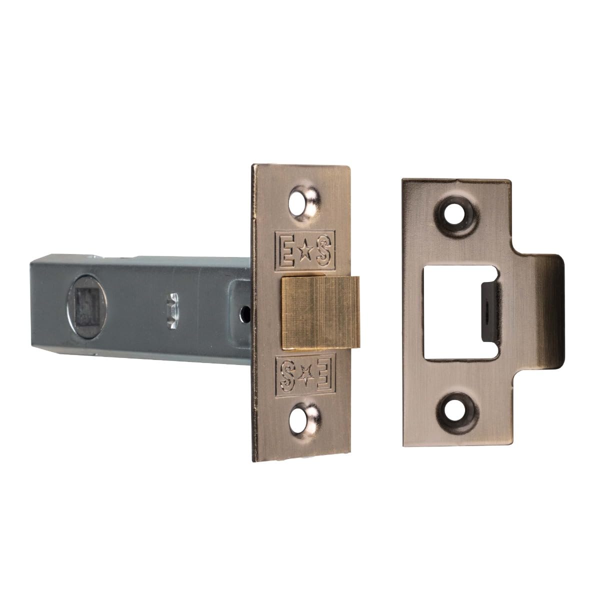Kooples Hardware Tubular Latch – Internal Door Latch Mechanism for Lever Handles – Available in 64mm or 76mm Backset (Florentine Bronze, 64mm)