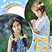 Back To School Hair Bows, Glitter Pencil Hair Clips, Non Slip Alligator Clips Sparkly First Day of School Bows Hair Accessories for Girls, Yellow