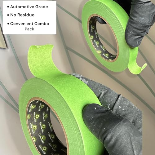 Image of LiME LiNE Green Fineline Paper Masking Pinstriping Tape for Automotive Airbrushing Designs and Custom Painting (1.5 inch Tape Bundle - Pack of 24)