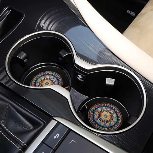 Juego 4 Portavasos para Auto Diseño Mandala Universal miniatura 7