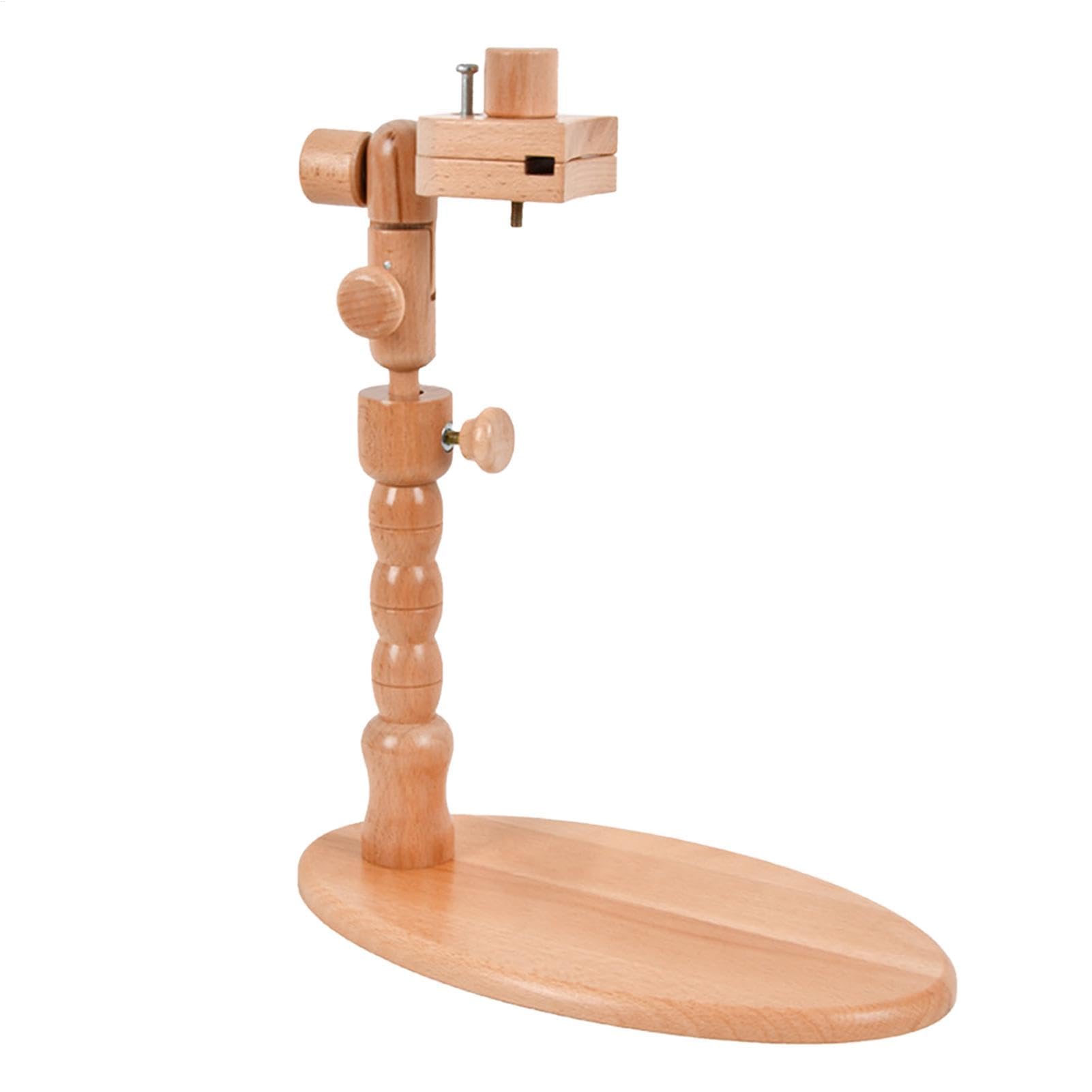Regulowane tamborki do haftowania, Regulowany drewniany stojak do haftowania Obrotowy, bez użycia rąk, regulowana wysokość 32-41 cm