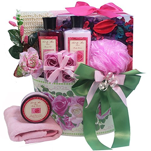 Mums English Rose Spa Bath and Body Gift Basket Set