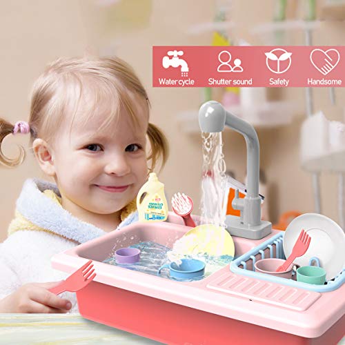 UANLAUO Children Dishwasher Toys Sink Toy,Preschool Kitchen Sink Toy,Pretend Play Set Gift