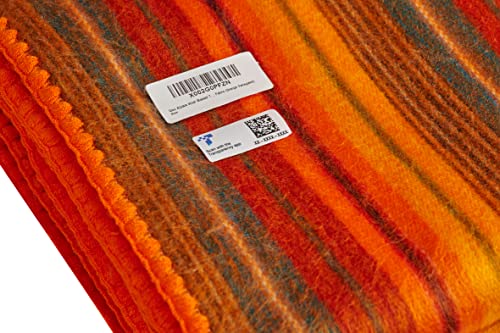 Qisu Alpaca Wool Blanket Throw | Large, Beautiful, Warm, Variegated | 85 X 65 Inches | Ultra-Soft, Hypoallergenic And Breathable | Non-Itchy Or Scratchy Fabric (Orange Variegated) #TOP6